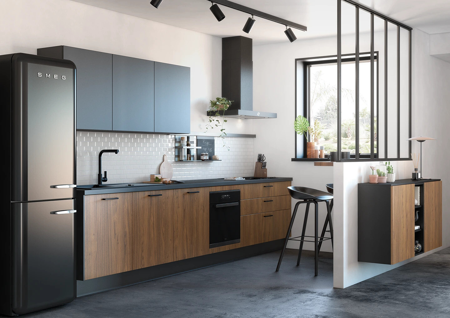 VALENTINA Noyer et Noir Mat